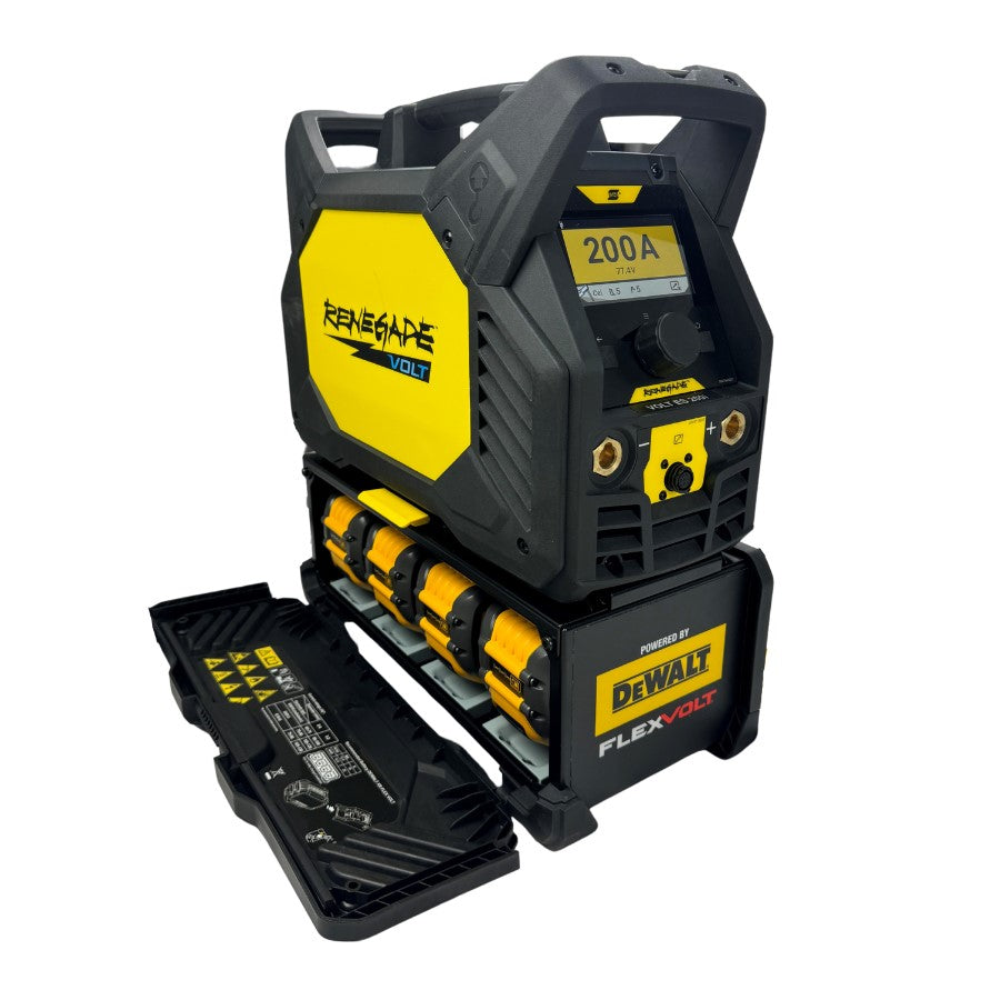 ESAB Renegade VOLT ES 200i Akku-Schweißgerät mit DeWALT FlexVOLT Akkus und Ladegerät